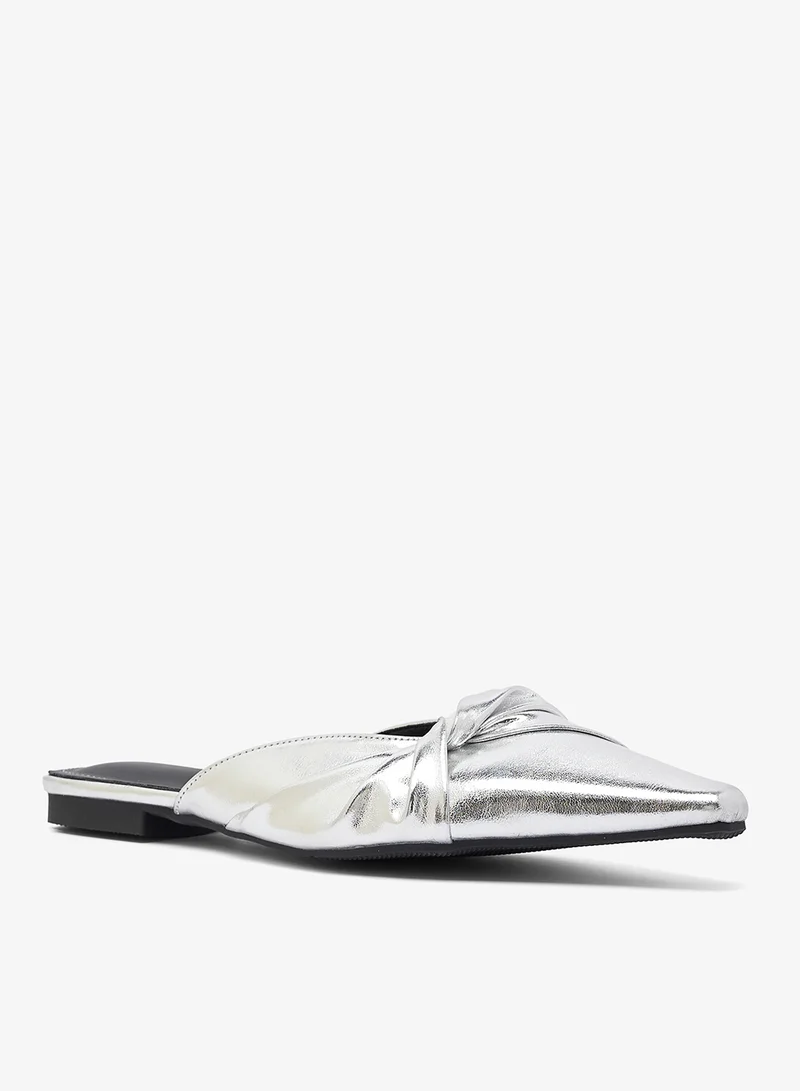 ايلا أحذية مسطحة بفتحة خلفية ورباط ملتف